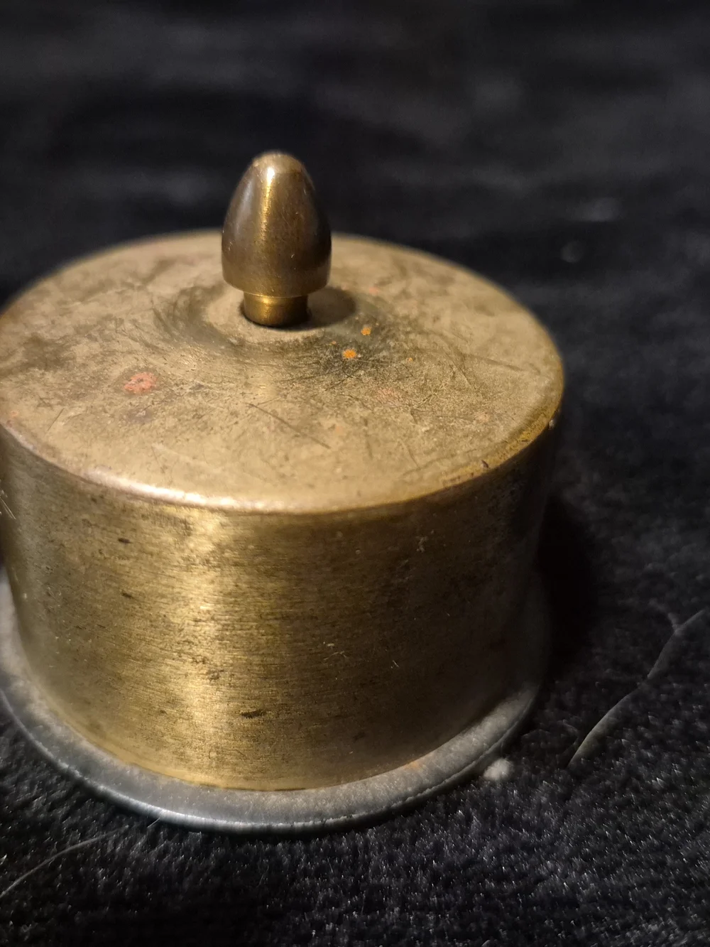 Vintage Pat Products Brass Roll Stamp Dispenser Holder Desk Accessory
